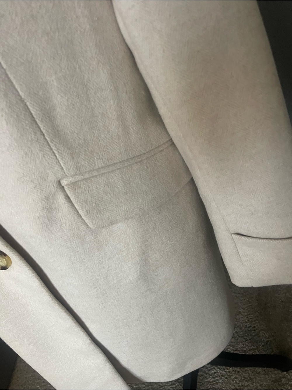 Ralph Lauren Size 12 Cream Single-Breasted Wool Pea Coat Gently Worn - Picture 7 of 9